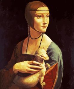 Woman Holding Stoat paint by numbers