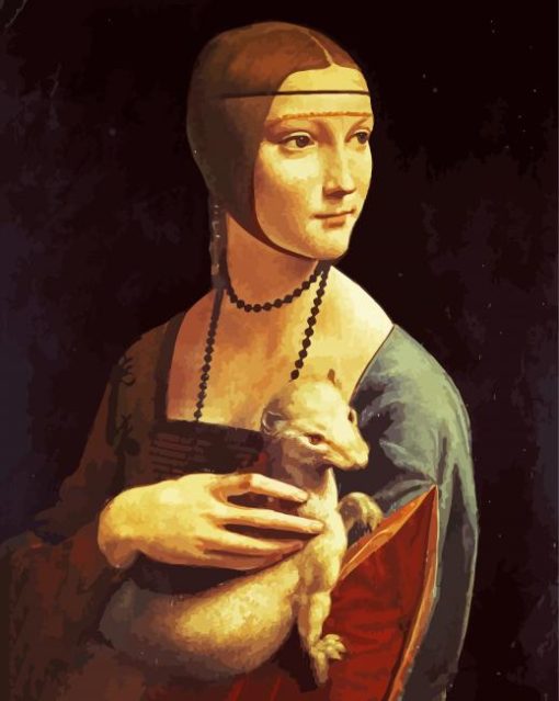 Woman Holding Stoat paint by number
