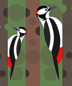 Woodpeckers Illustration paint by number