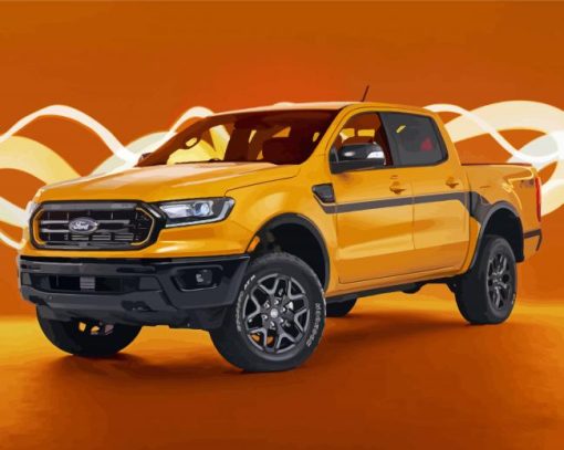 Yellow Ford Ranger Car paint by number