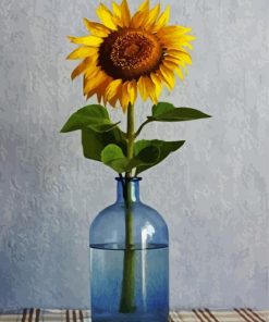 Yellow Sunflower Vase paint by number