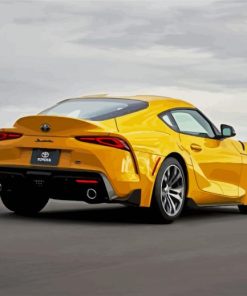 Yellow Supra Car paint by numbers