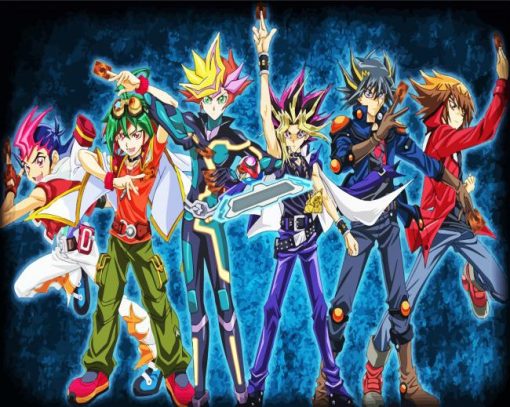 Yugi And Yu Gi Oh Characters paint by numbers