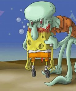 Zombie Squidward paint by number