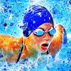 Abstract Swimmer paint by number