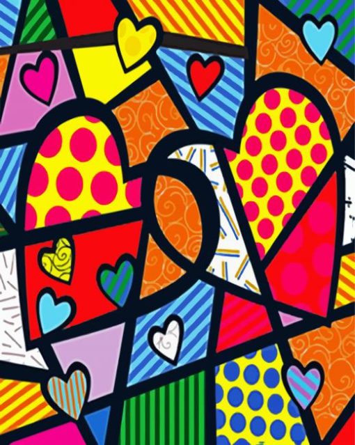 Abstract Heart Art paint by numbers