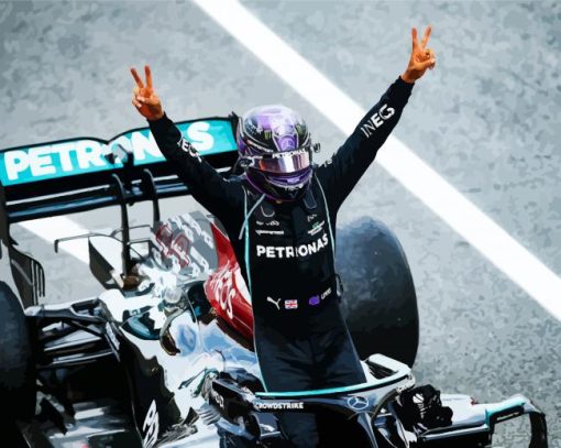 Aesthetic Lewis Hamilton F1 paint by numbers
