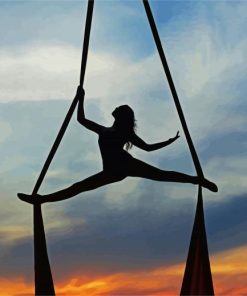 Aerial Ribbon Dancer Silhouette paint by numbers