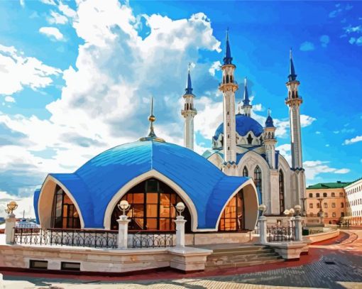 Aesthetic Kul Sharif Mosque Russia paint by numbers