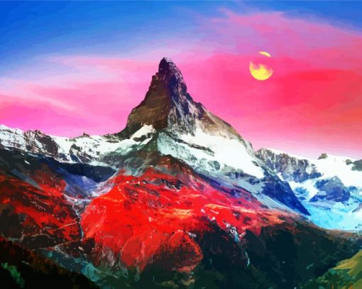 Aesthetic Matterhorn paint by numbers