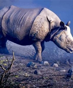 Aesthetic Rhinoceros Animal paint by number