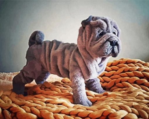 Aesthetic Sharpei paint by number