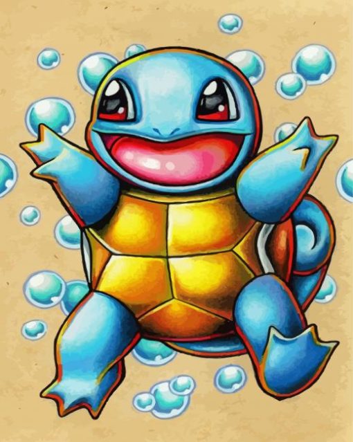 Aesthetic Squirtle Pokemon paint by number