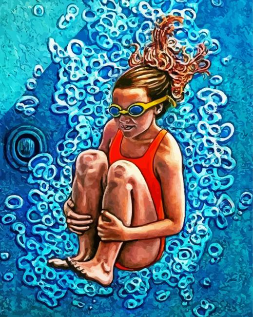 Aesthetic Swimmer Girl paint by number
