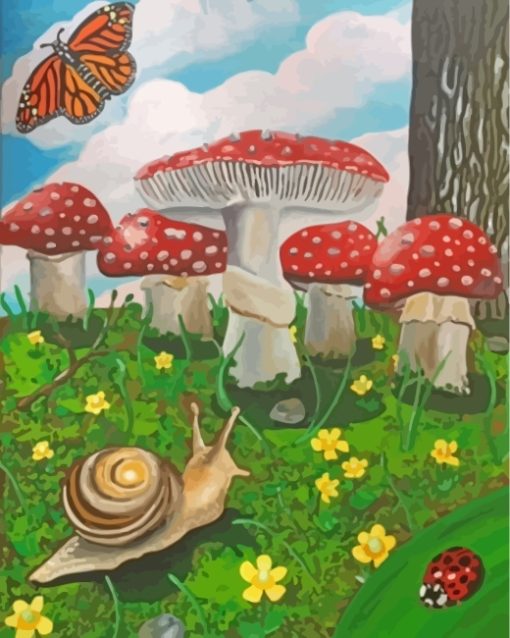 Aesthetic Toadstools paint by numbers