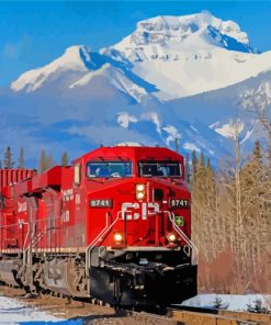 Aesthetic Canadian Pacific Train paint by numbers