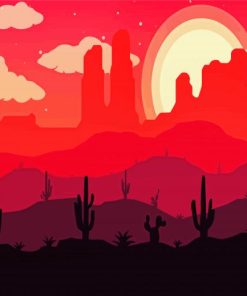 Aesthetic Desert And Cactus Plants paint by number