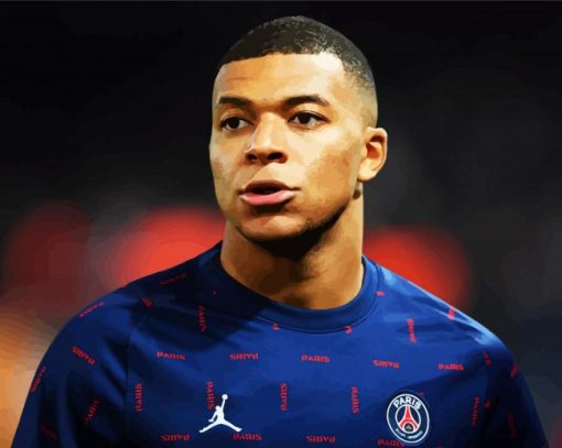 Aesthetic Footballer Kylian Mbappe paint by numbers