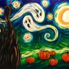 Aesthetic Halloween Starry Night paint by number