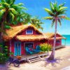 Aesthetic Hawaii Shack paint by number