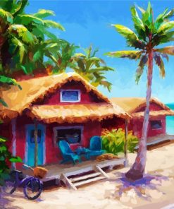 Aesthetic Hawaii Shack paint by number