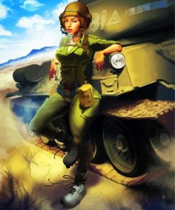 Aesthetic Military Pin Up Girl paint by number