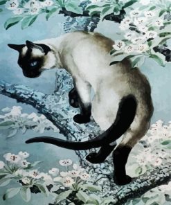 Aesthetic Siamese Art Cat paint by numbers