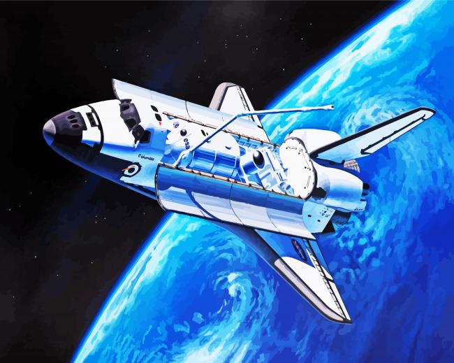 Aesthetic Space Shuttle paint by number