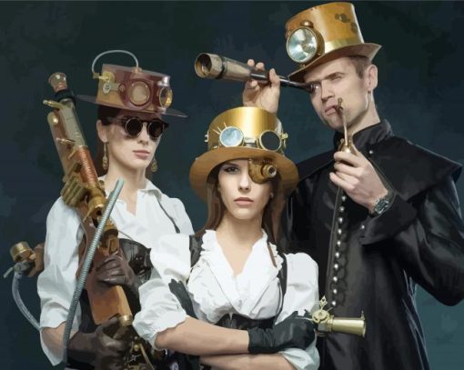 Aesthetic Steampunk People paint by number