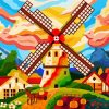 Aesthetic Windmill paint by numbers