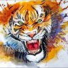 Angry Tiger Splatter paint by numbers