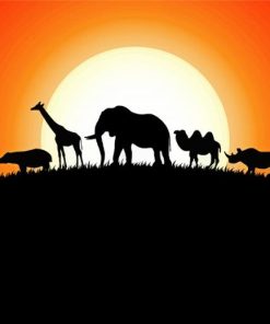 Animals Silhouette Illustration paint by number