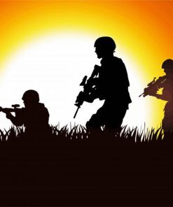 Army Silhouette paint by numbers