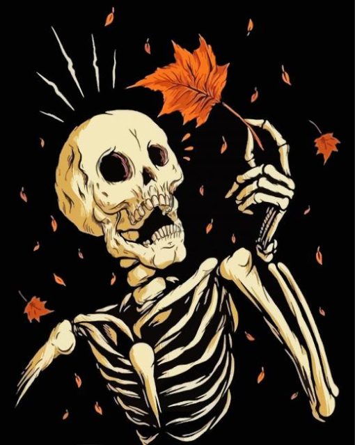 Autumn Skeleton paint by numbers