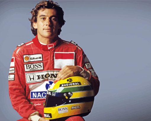 Ayrton Senna And His Helmet paint by number
