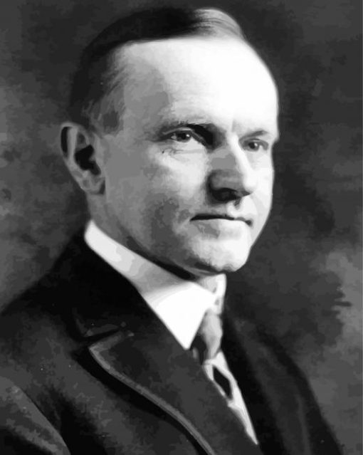 Black And White Calvin Coolidge Side Profile paint by number