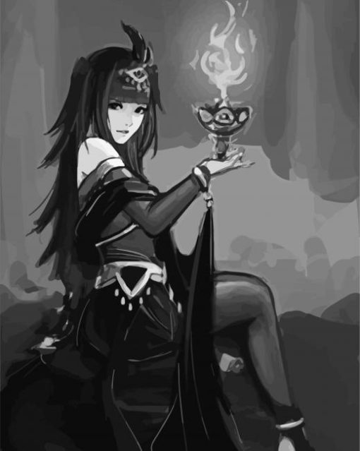 Black And White Tharja paint by number