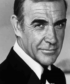 Black And White Sean Connery James Bond paint by numbers