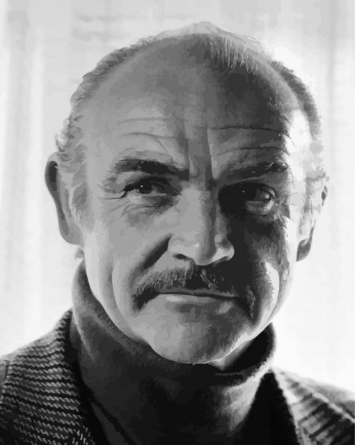 Black And White Sean Connery paint by numbers