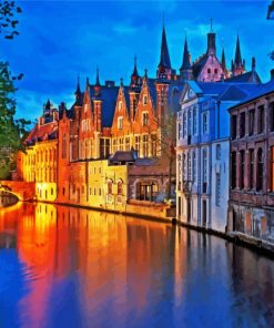 Bruges At Night paint by numbers