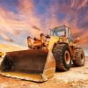 Bulldozer Sunset paint by numbers