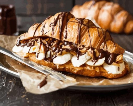 Chocolate Croissant paint by numbers