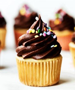 Chocolate Cupcakes paint by numbers