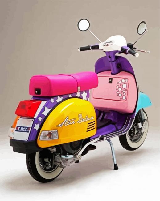 Colorful Scooter paint by number