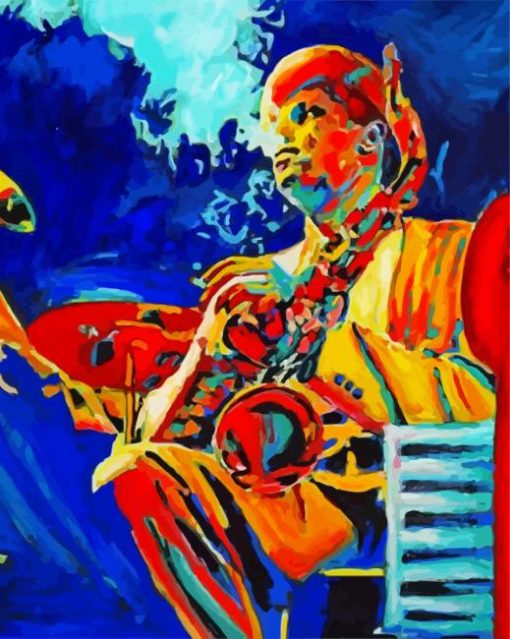 Colorful Saxofone Man paint by numbers