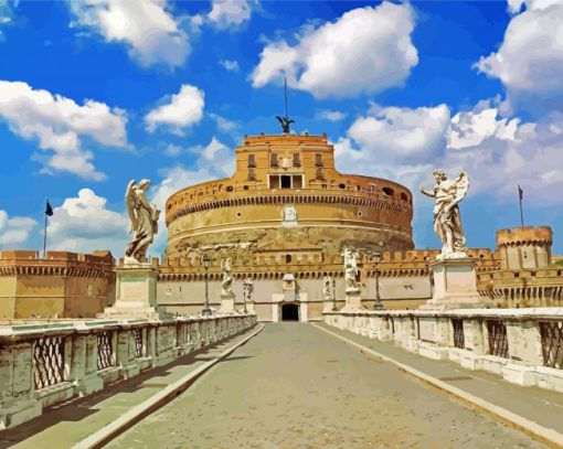Cool Castel Sant Angelo Vatican paint by numbers