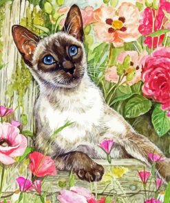 Cool Siamese Cat paint by number
