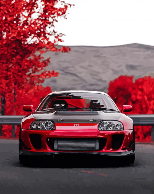 Cool Supra MK4 Paint By Numbers - PBN Canvas