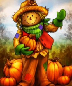 Cute Scarecrow Farmer paint by number
