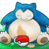 Cute Snorlax Pokemon paint by numbers